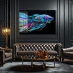 Büyüleyici Betta: Modern Çok Renkli Cam Tablo Dekoratif Cam Tablo