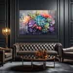 Rengarenk Sukulent Bahçesi: Modern Sanat Temperli Cam Tablo Duvar Dekoru Rengarenk Sukulent Bahçesi: Modern Sanat Temperli Cam Tablo Dekoratif Cam Tablo