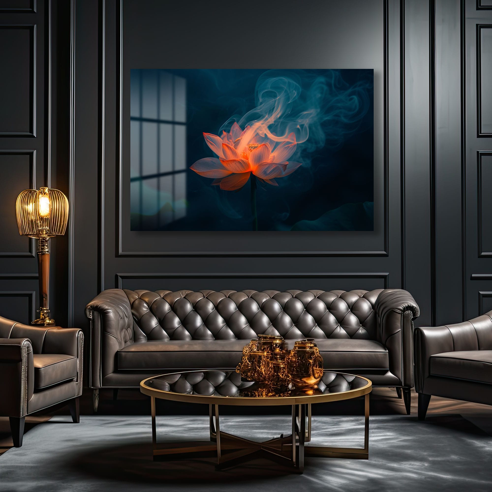 Alev Lotus: Mistisizm ve Zarafetin Buluştuğu Modern Cam Tablo Duvar Dekoru Alev Lotus: Mistisizm ve Zarafetin Buluştuğu Modern Cam Tablo - Görsel 3