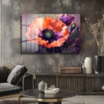 Canlı Haşhaş Büyüsü: Modern Sanat Temperli Cam Tablo Duvar Dekoru Canlı Haşhaş Büyüsü: Modern Sanat Temperli Cam Tablo Dekoratif Cam Tablo