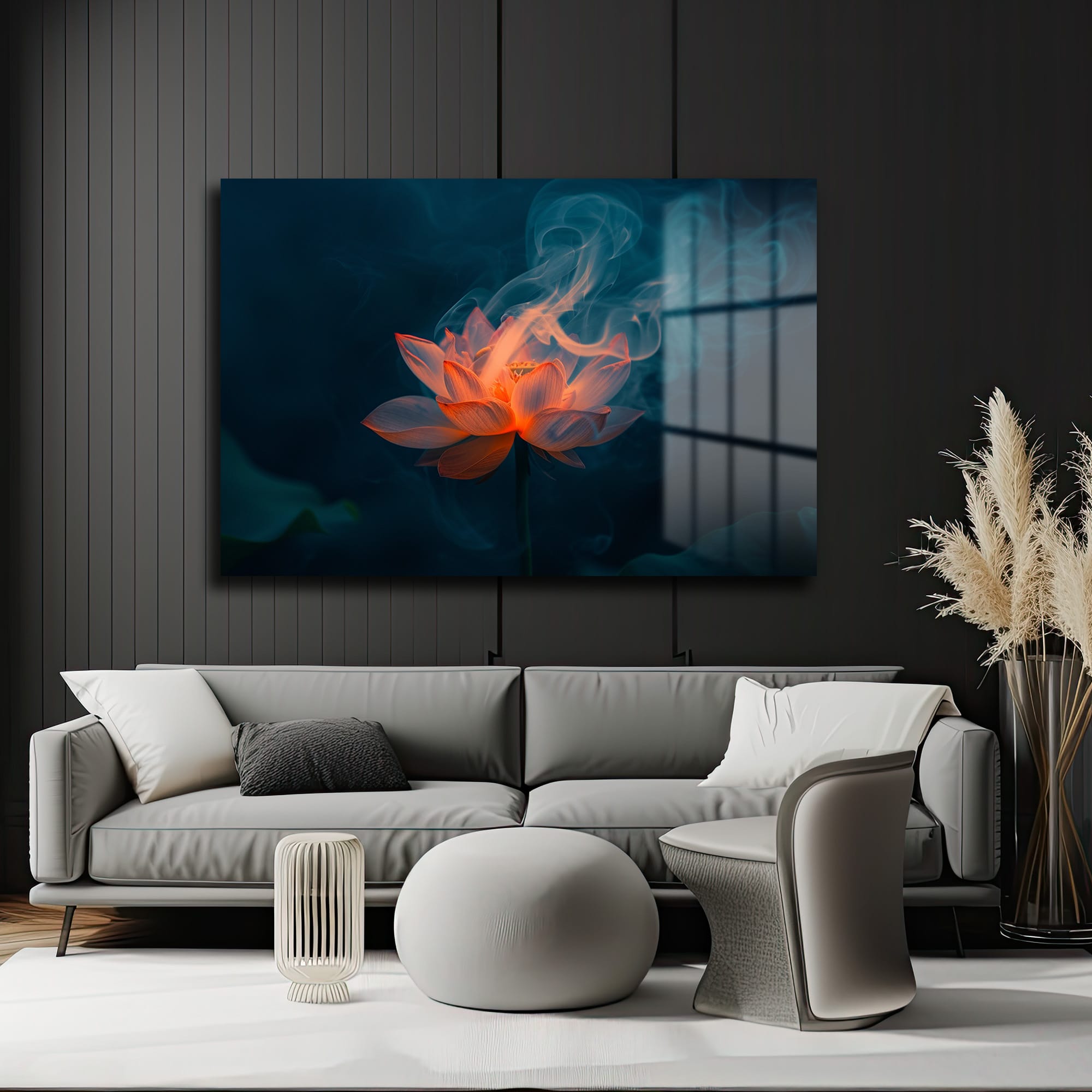 Alev Lotus: Mistisizm ve Zarafetin Buluştuğu Modern Cam Tablo Duvar Dekoru Alev Lotus: Mistisizm ve Zarafetin Buluştuğu Modern Cam Tablo - Görsel 5