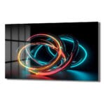 Neon Akım: Dinamik Soyut Cam Tablo Duvar Dekoru Neon Akım: Dinamik Soyut Cam Tablo Dekoratif Cam Tablo