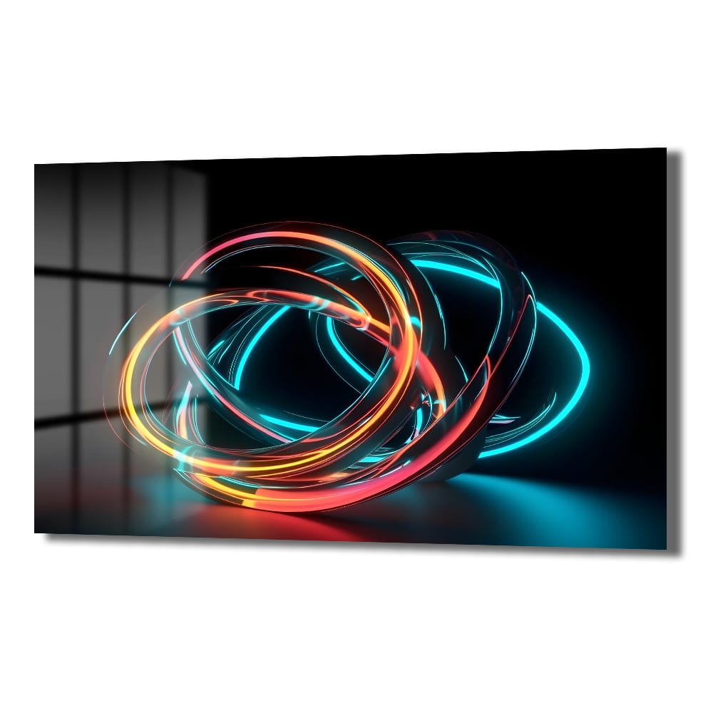 Neon Akım: Dinamik Soyut Cam Tablo Duvar Dekoru Neon Akım: Dinamik Soyut Cam Tablo - Görsel 6