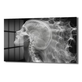 Zihin Akışı: Modern Beyin ve İnsan Anatomisi Cam Tablo - Glazella