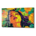 Günebakanın Gözyaşları: Canlı Pop Art Cam Tablo - Modern Duvar Dekorasyonu Duvar Dekoru Günebakanın Gözyaşları: Canlı Pop Art Cam Tablo - Modern Duvar Dekorasyonu Dekoratif Cam Tablo