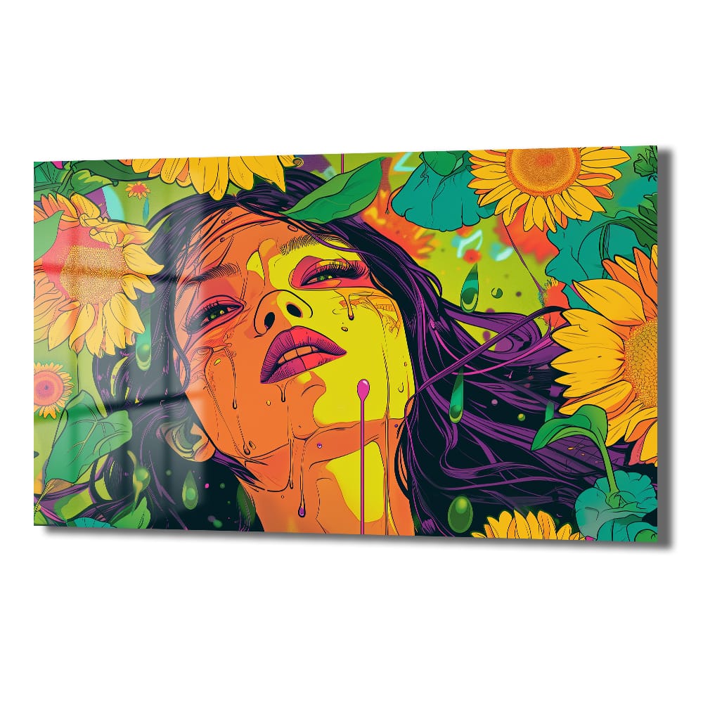 Günebakanın Gözyaşları: Canlı Pop Art Cam Tablo - Modern Duvar Dekorasyonu Duvar Dekoru Günebakanın Gözyaşları: Canlı Pop Art Cam Tablo - Modern Duvar Dekorasyonu - Görsel 6