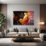 Altın Işıltılı Mozaik Portre: Modern Sanat Cam Tablo Duvar Dekoru Altın Işıltılı Mozaik Portre: Modern Sanat Cam Tablo Dekoratif Cam Tablo