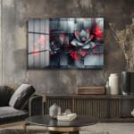Kızıl Lotusların Gizemi: Modern Soyut Temperli Cam Tablo Duvar Dekoru Kızıl Lotusların Gizemi: Modern Soyut Temperli Cam Tablo Dekoratif Cam Tablo