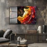 Altın Işıltılı Mozaik Portre: Modern Sanat Cam Tablo Duvar Dekoru Altın Işıltılı Mozaik Portre: Modern Sanat Cam Tablo Dekoratif Cam Tablo