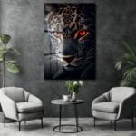 Vahşi Ruh: Ateş Gözlü Jaguar Temperli Cam Tablo Duvar Dekoru Vahşi Ruh: Ateş Gözlü Jaguar Temperli Cam Tablo Dekoratif Cam Tablo