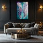 Cennetin Kanatları: Ethereal Çiçekli Melek Kanadı Cam Tablo Duvar Dekoru Cennetin Kanatları: Ethereal Çiçekli Melek Kanadı Cam Tablo Dekoratif Cam Tablo