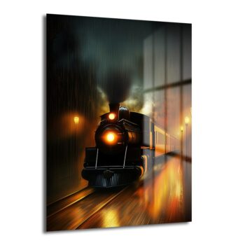 Buharın Senfonisi: Gece Treni Temperli Cam Tablo - Glazella