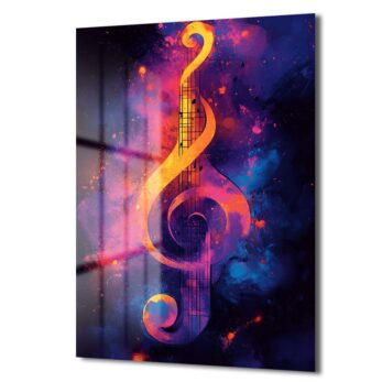 Ritmik Enerji: Canlı Renklerle Soyut Sol Anahtarı Cam Tablo - Glazella Ritmik Enerji: Canlı Renklerle Soyut Sol Anahtarı Cam Tablo - Glazella