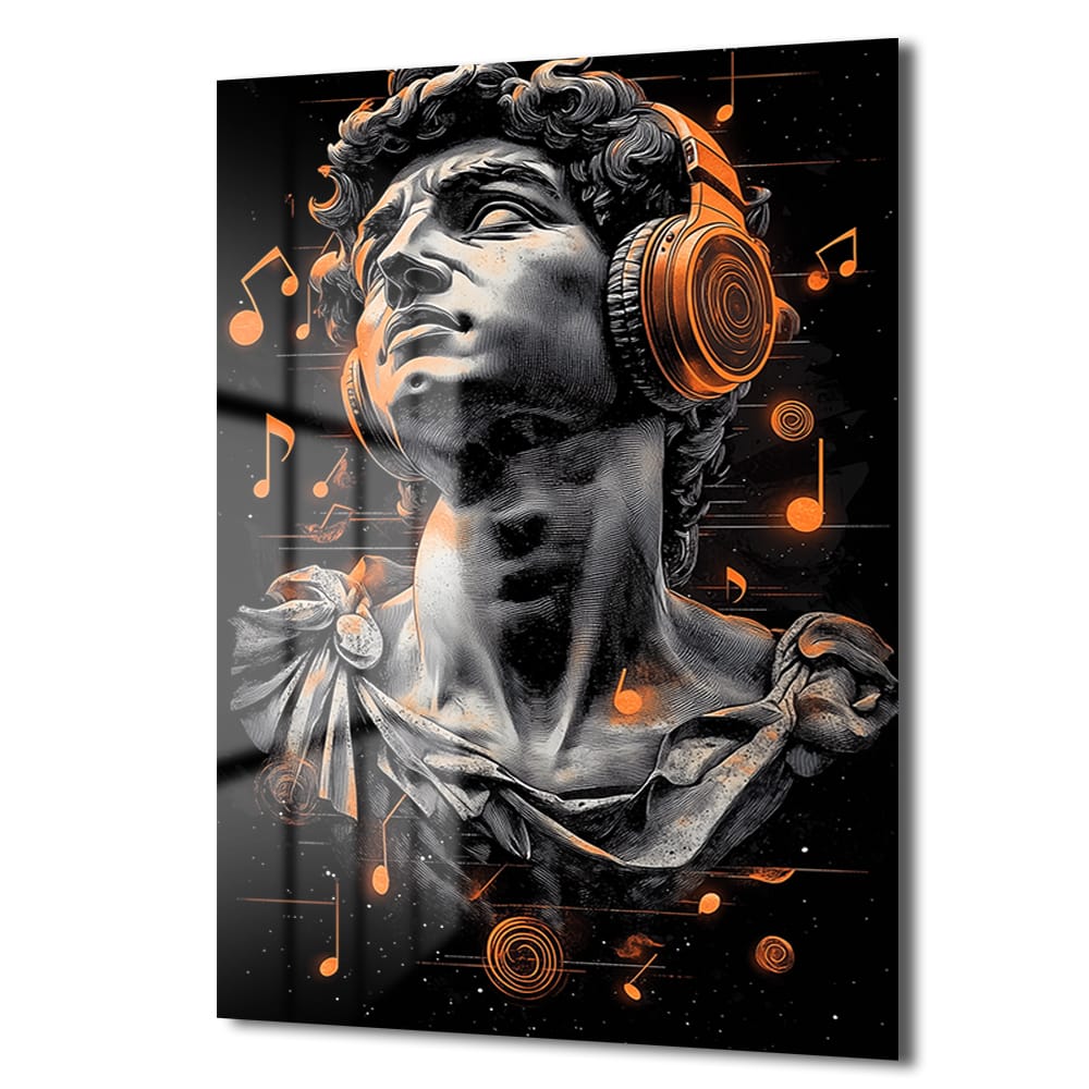 Antik Ritmin Modern Yankısı: Müzik Dinleyen Heykel Cam Tablo Duvar Dekoru Antik Ritmin Modern Yankısı: Müzik Dinleyen Heykel Cam Tablo - Görsel 3