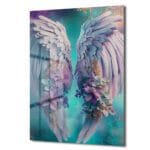 Cennetin Kanatları: Ethereal Çiçekli Melek Kanadı Cam Tablo Duvar Dekoru Cennetin Kanatları: Ethereal Çiçekli Melek Kanadı Cam Tablo Dekoratif Cam Tablo