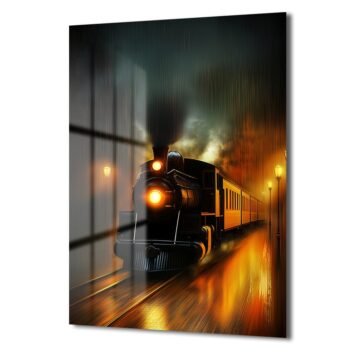 Buharın Senfonisi: Gece Treni Temperli Cam Tablo - Glazella