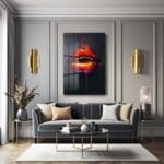 Kızıl Tutku Dudaklar: Modern Sanat Temperli Cam Tablo Duvar Dekoru Kızıl Tutku Dudaklar: Modern Sanat Temperli Cam Tablo Dekoratif Cam Tablo