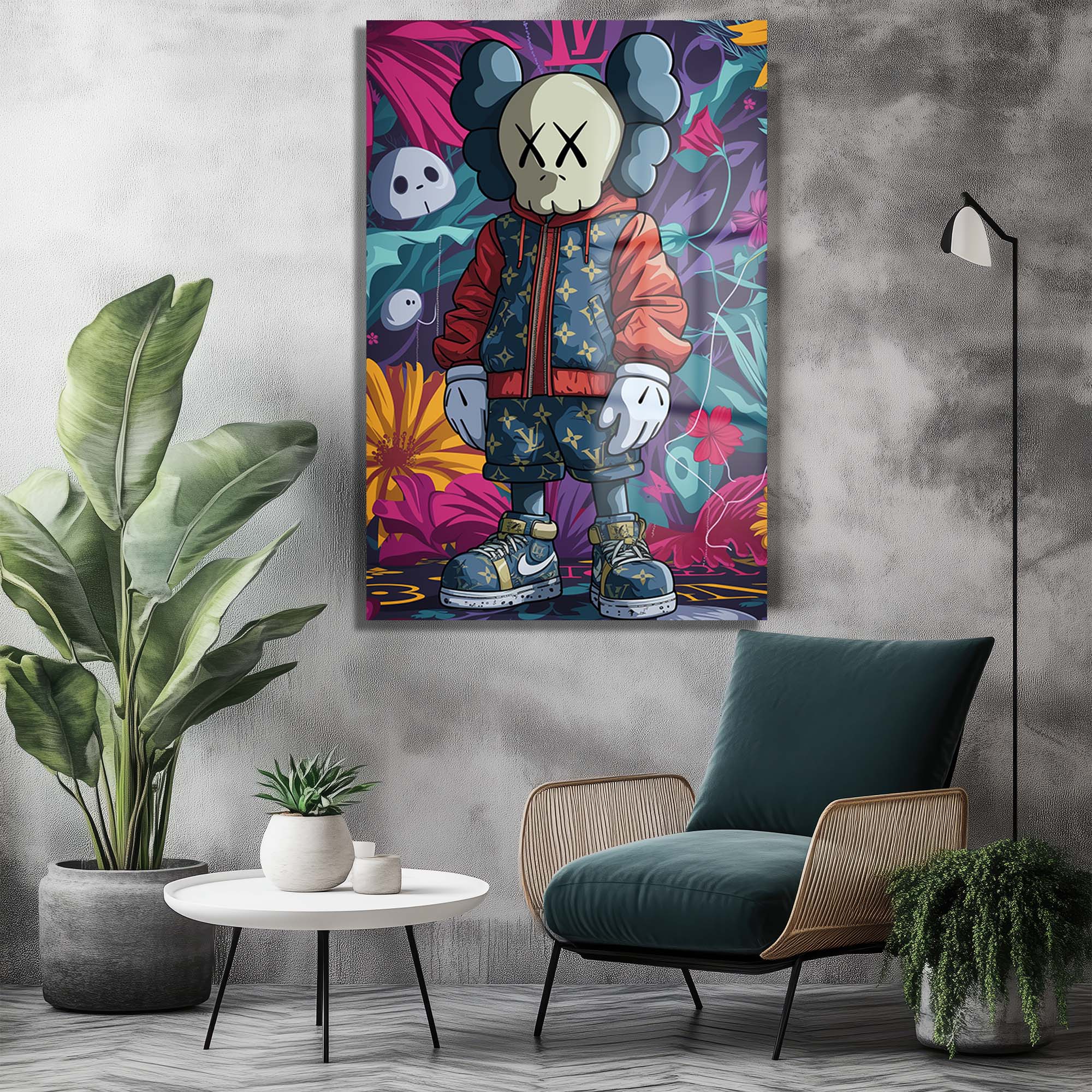 Urban Rüyalar Kaws Stili: Canlı Renkler Modern Cam Tablo Duvar Dekoru Urban Rüyalar Kaws Stili: Canlı Renkler Modern Cam Tablo - Görsel 3
