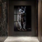 Yeşil Gözlü Siyah Panter: Gücün ve Zarafetin Modern Cam Tablosu Duvar Dekoru Yeşil Gözlü Siyah Panter: Gücün ve Zarafetin Modern Cam Tablosu Dekoratif Cam Tablo