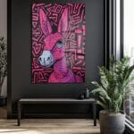 Neon Eşek: Pop Art Tarzı Canlı Pembe Cam Tablo Duvar Dekoru Neon Eşek: Pop Art Tarzı Canlı Pembe Cam Tablo Dekoratif Cam Tablo
