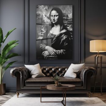 Asi Mona Lisa: Siyah Beyaz Modern Temperli Cam Tablo - Glazella Asi Mona Lisa: Siyah Beyaz Modern Temperli Cam Tablo - Glazella