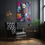 Urban Rüyalar Kaws Stili: Canlı Renkler Modern Cam Tablo Duvar Dekoru Urban Rüyalar Kaws Stili: Canlı Renkler Modern Cam Tablo Dekoratif Cam Tablo