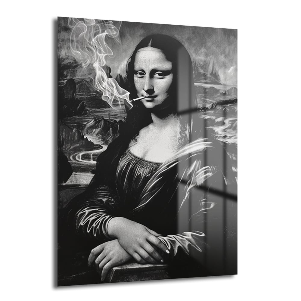 Asi Mona Lisa: Siyah Beyaz Modern Temperli Cam Tablo - Glazella Asi Mona Lisa: Siyah Beyaz Modern Temperli Cam Tablo - Glazella