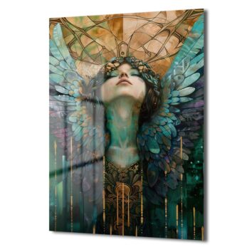 Ethereal Kanatlar: Mistik Ruhların Çağrısı Cam Tablo - Glazella