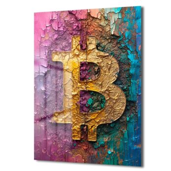 Dinamik Bitcoin: Canlı Renklerle Modern Kripto Sanat Cam Tablo - Glazella Dinamik Bitcoin: Canlı Renklerle Modern Kripto Sanat Cam Tablo - Glazella