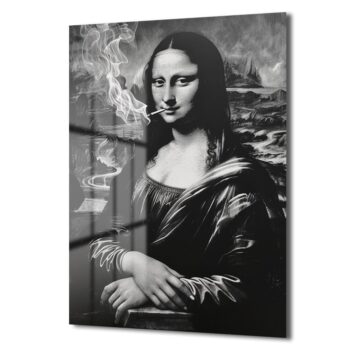 Asi Mona Lisa: Siyah Beyaz Modern Temperli Cam Tablo - Glazella Asi Mona Lisa: Siyah Beyaz Modern Temperli Cam Tablo - Glazella