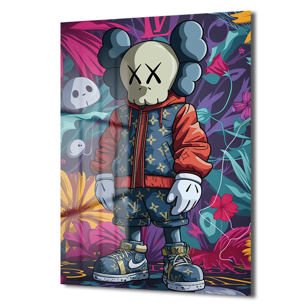 Urban Rüyalar Kaws Stili: Canlı Renkler Modern Cam Tablo Duvar Dekoru Urban Rüyalar Kaws Stili: Canlı Renkler Modern Cam Tablo - Görsel 4