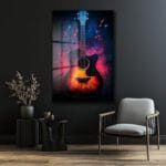 Müziğin Ruhu: Ateşli Gitar ve Notalar Temperli Cam Tablo Duvar Dekoru Müziğin Ruhu: Ateşli Gitar ve Notalar Temperli Cam Tablo Dekoratif Cam Tablo