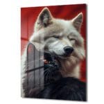 Gizemli Uyum: Kurt ve Kara Kedi Temalı Modern Cam Tablo Duvar Dekoru Gizemli Uyum: Kurt ve Kara Kedi Temalı Modern Cam Tablo Dekoratif Cam Tablo