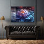 Mistik Lotus Işıltısı: Modern Dekoratif Temperli Cam Tablo Duvar Dekoru Mistik Lotus Işıltısı: Modern Dekoratif Temperli Cam Tablo Dekoratif Cam Tablo