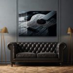 Melankolik Akorlar: Modern Dokulu Gitar Cam Tablo Duvar Dekoru Melankolik Akorlar: Modern Dokulu Gitar Cam Tablo Dekoratif Cam Tablo