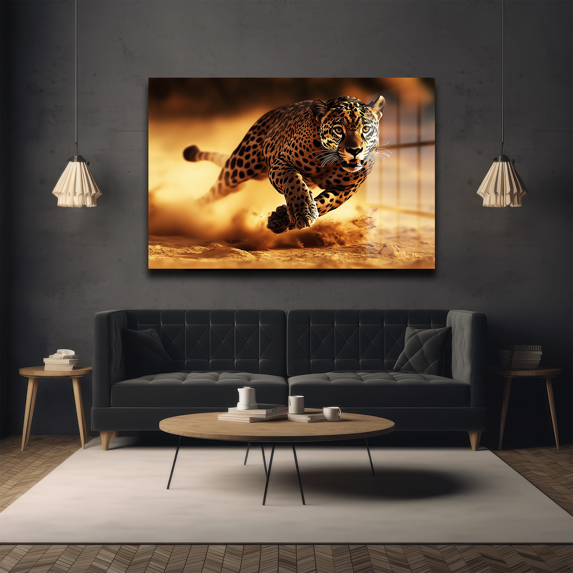 Anlık Hız: Koşan Jaguar Cam Tablo - Vahşi Doğanın Gücü Duvar Dekoru Anlık Hız: Koşan Jaguar Cam Tablo - Vahşi Doğanın Gücü - Görsel 3