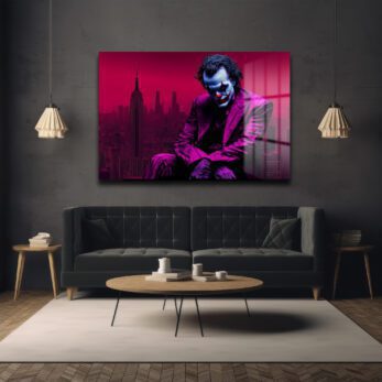 Joker Efsanesi: Gotham Şehri Temalı Sanatsal Cam Tablo - Glazella Joker Efsanesi: Gotham Şehri Temalı Sanatsal Cam Tablo - Glazella
