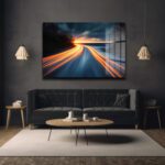 Dinamik Yolculuk: Gün Batımı Işık İzleri Modern Cam Tablo Duvar Dekoru Dinamik Yolculuk: Gün Batımı Işık İzleri Modern Cam Tablo Dekoratif Cam Tablo