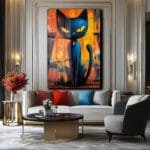 Gizemli Bakışlar: Modern Sanat Siyah Kedi Cam Tablo Duvar Dekoru Gizemli Bakışlar: Modern Sanat Siyah Kedi Cam Tablo Dekoratif Cam Tablo
