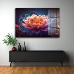 Efsunlu Lotus Çiçeği: Işıltılı Pembe ve Mavi Tonlarında Cam Tablo Duvar Dekoru Efsunlu Lotus Çiçeği: Işıltılı Pembe ve Mavi Tonlarında Cam Tablo Dekoratif Cam Tablo