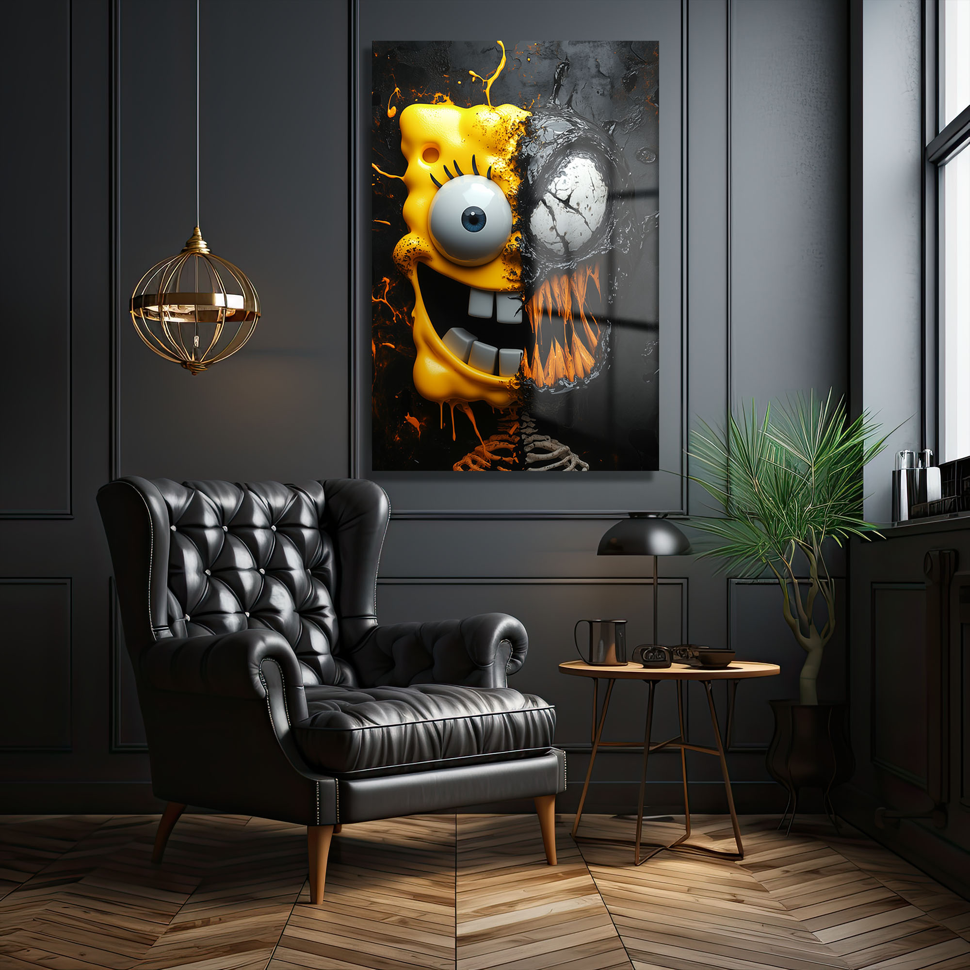 Neşeli Canavar: Pop Art Cam Tablo | Modern Duvar Dekorasyonu - Glazella Neşeli Canavar: Pop Art Cam Tablo | Modern Duvar Dekorasyonu - Glazella