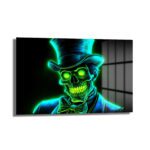 Neon Centilmen: Işıltılı Yeşil İskelet Cam Tablo - Modern Duvar Dekorasyonu - Glazella Neon Centilmen: Işıltılı Yeşil İskelet Cam Tablo - Modern Duvar Dekorasyonu - Glazella