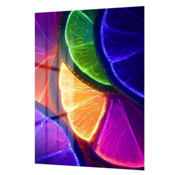 Neon Narenciye Rüyası: Canlı Renklerle Modern Cam Tablo - Glazella Neon Narenciye Rüyası: Canlı Renklerle Modern Cam Tablo - Glazella