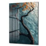 Gizemli Teal Ağaç: Modern Sanat Cam Tablo Duvar Dekoru Gizemli Teal Ağaç: Modern Sanat Cam Tablo Dekoratif Cam Tablo