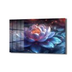 Mistik Lotus Işıltısı: Modern Dekoratif Temperli Cam Tablo Duvar Dekoru Mistik Lotus Işıltısı: Modern Dekoratif Temperli Cam Tablo Dekoratif Cam Tablo