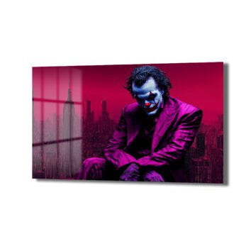 Joker Efsanesi: Gotham Şehri Temalı Sanatsal Cam Tablo - Glazella Joker Efsanesi: Gotham Şehri Temalı Sanatsal Cam Tablo - Glazella