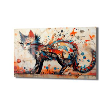 Ruhun Dansı: Modern Soyut Kedi Desenli Temperli Cam Tablo - Glazella Ruhun Dansı: Modern Soyut Kedi Desenli Temperli Cam Tablo - Glazella