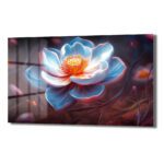 Işıltılı Lotus: Büyüleyici Mavi Tonlarda Modern Cam Tablo Duvar Dekoru Işıltılı Lotus: Büyüleyici Mavi Tonlarda Modern Cam Tablo Dekoratif Cam Tablo