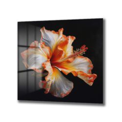 Göz Kamaştıran Hibiskus Çiçeği Cam Tablo Duvar Dekoru Göz Kamaştıran Hibiskus Çiçeği Cam Tablo Dekoratif Cam Tablo