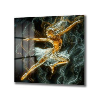 Işıltılı Balerin Dansı Modern Cam Tablo - Glazella Sanat Serisi - Glazella Işıltılı Balerin Dansı Modern Cam Tablo - Glazella Sanat Serisi - Glazella
